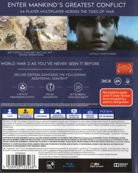 Battlefield 5 - Deluxe Edition — box-2D-back (AU)