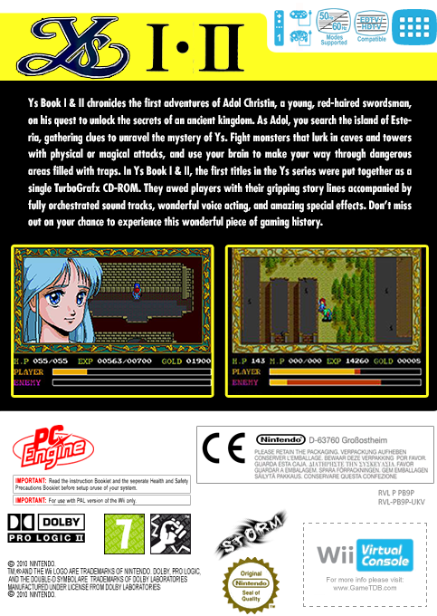 Ys - Book 1 And 2 — box-2D-back (EU)