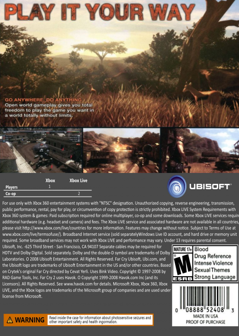 Far Cry 2 — box-2D-back (CUS)