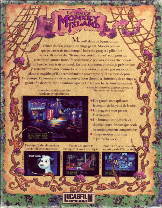 Secret Of Monkey Island, The — box-2D-back (FR)
