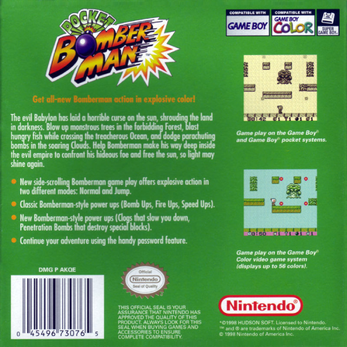 Pocket Bomberman — box-2D-back (US)