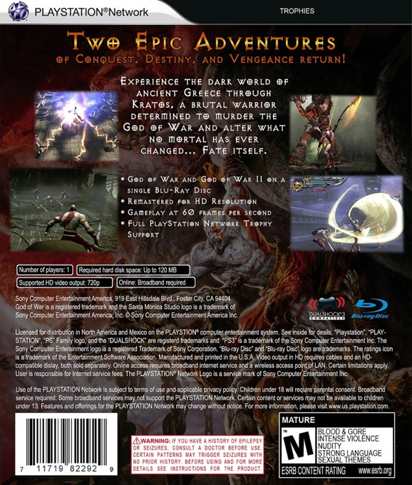 God of War II HD — box-2D-back (US)