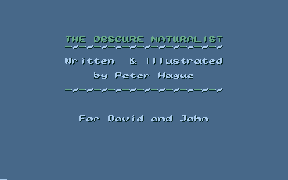 Obscure Naturalist, The — sstitle (WOR)