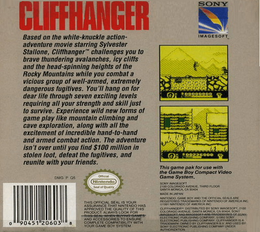 Cliffhanger — box-2D-back (US)