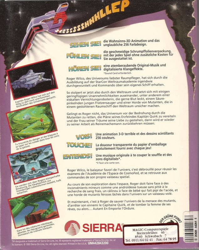Space Quest 5 - The Next Mutation — box-2D-back (EU)