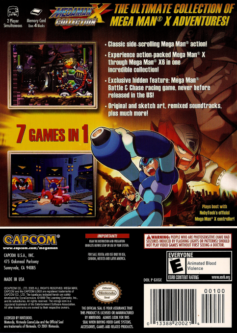 Mega Man X Collection — box-2D-back (US)