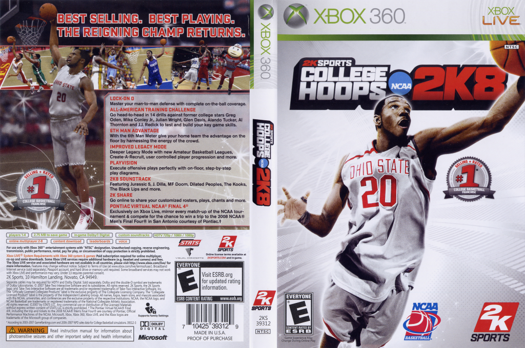 College Hoops 2K8 — box-texture (US)