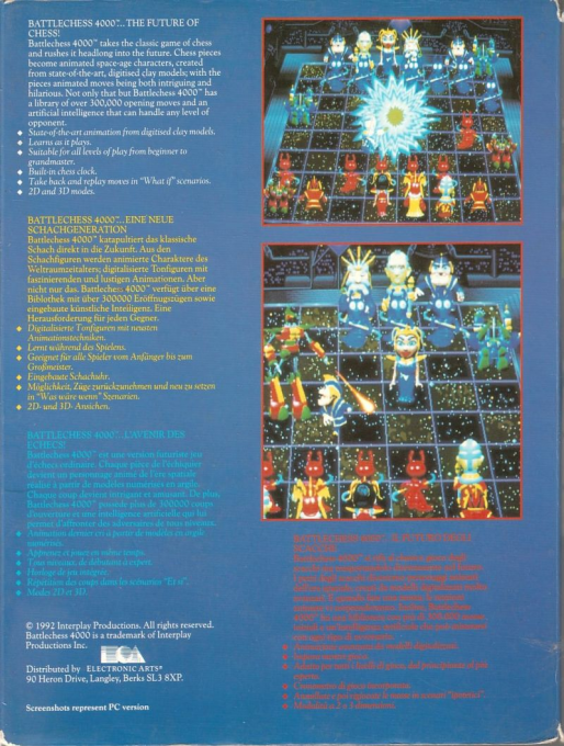 Battle Chess 4000 — box-2D-back (EU)
