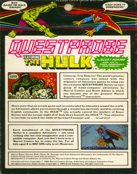 Questprobe Featuring The Hulk — box-2D-back (EU)