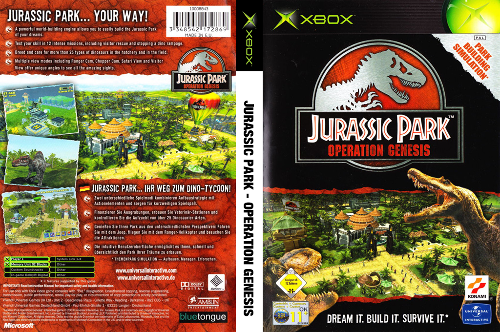Jurassic Park - Operation Genesis — box-texture (DE)