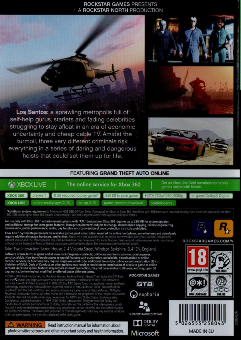 Grand Theft Auto V — box-2D-back (EU)
