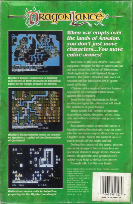 War Of The Lance — box-2D-back (US)