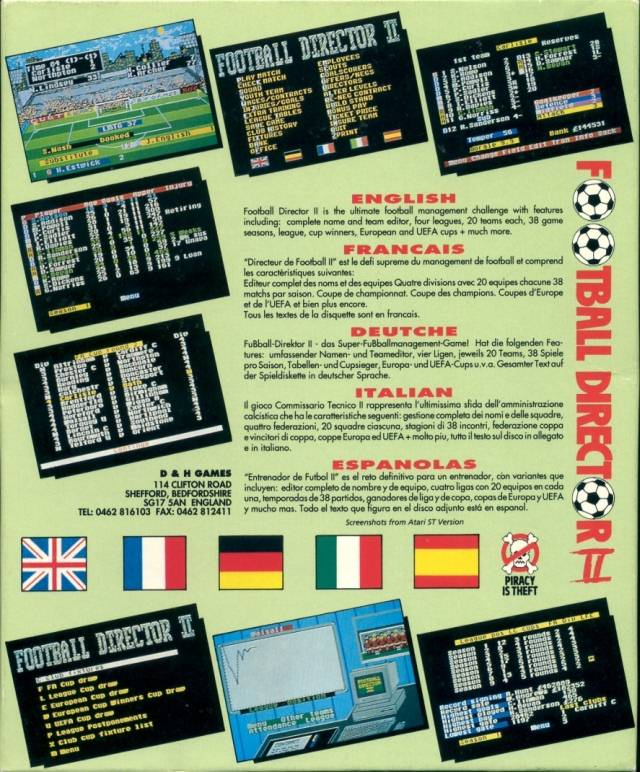 Football Director II — box-2D-back (WOR)