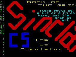 Back Of The Grid - The Sinclair C5 Simulator — sstitle (WOR)