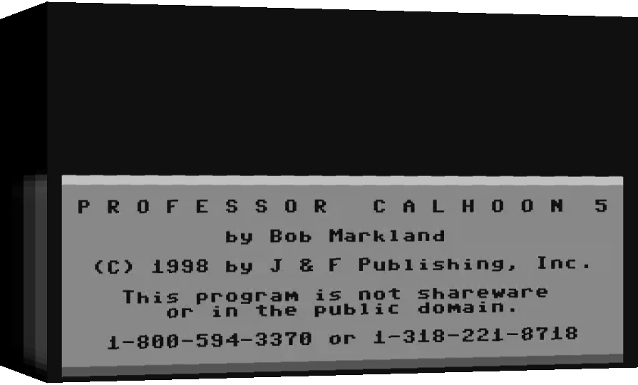 Professor Calhoon V — box-3D (WOR)