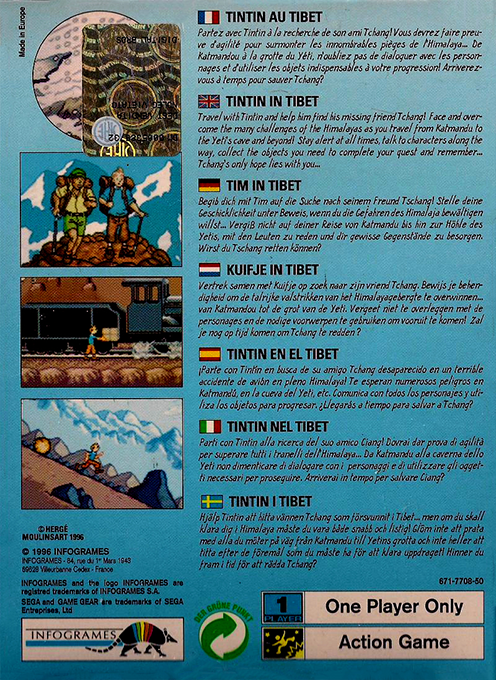 Tintin in Tibet — box-2D-back (EU)
