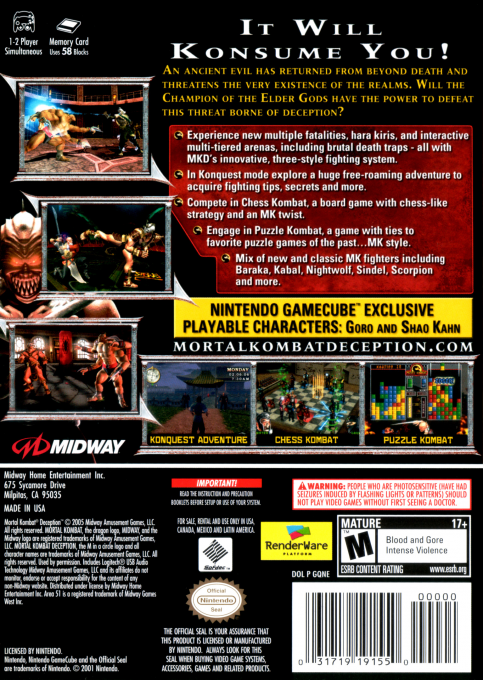 Mortal Kombat - Deception — box-2D-back (US)