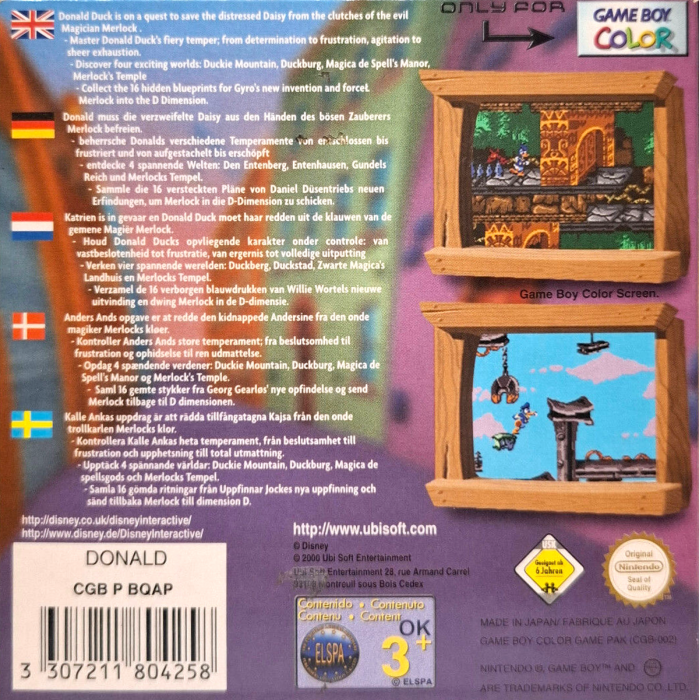 Donald Duck - Goin' Quackers — box-2D-back (EU)