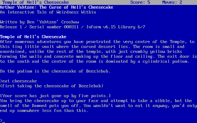 Arthur Yahtzee - The Curse Of Hell's Cheesecake — ss (WOR)
