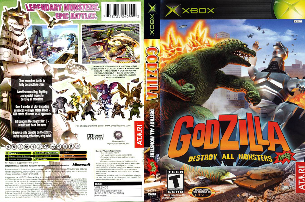Godzilla - Destroy All Monsters Melee — box-texture (US)