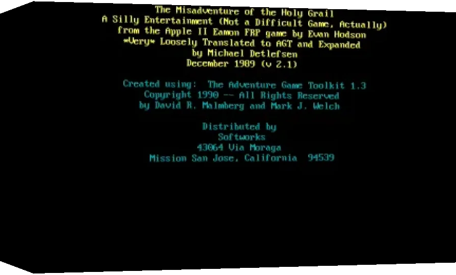 The Misadventure of the Holy Grail — box-3D (WOR)