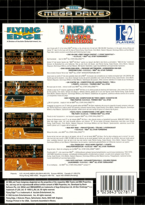 Nba All-star Challenge — box-2D-back (EU)