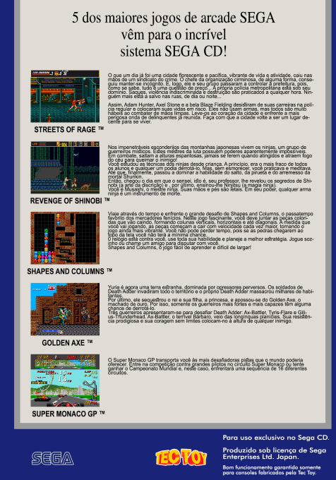Sega Classic Arcade Collection - Limited Edition — box-2D-back (BR)