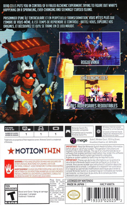 Dead Cells — box-2D-back (US)