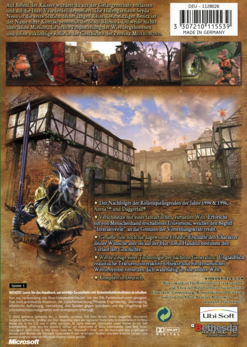 Elder Scrolls III, The - Morrowind - Game of the Year Edition — box-2D-back (DE)