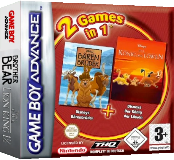 2 Games in 1 - Brother Bear + The Lion King — box-3D (DE)
