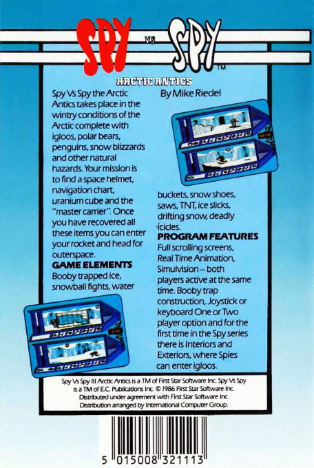 Spy Vs. Spy - Arctic Antics — box-2D-back (EU)