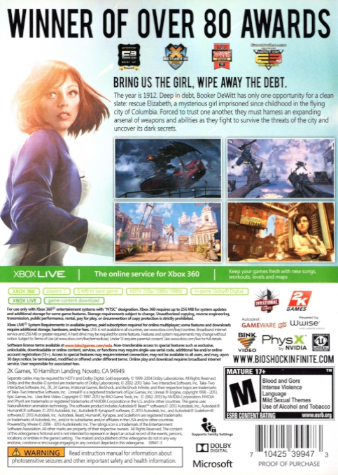 BioShock Infinite — box-2D-back (US)