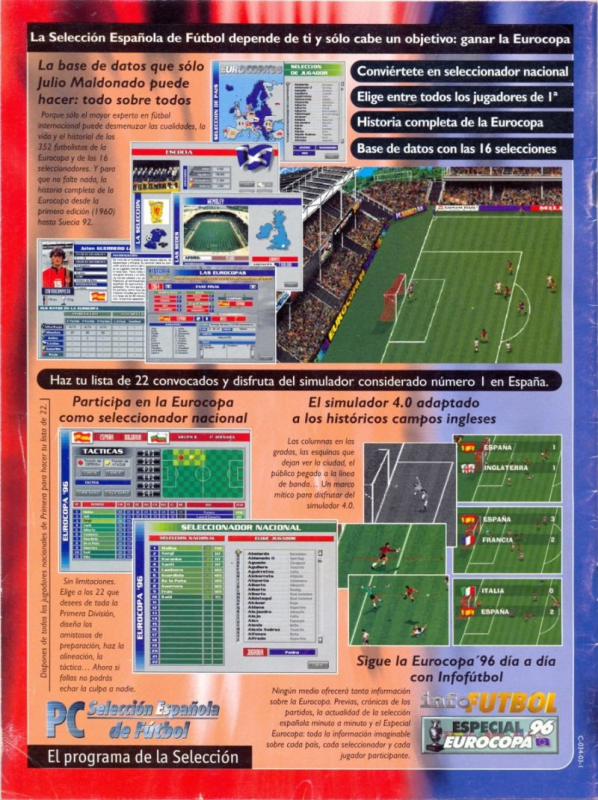 Pc Seleccion Espanola De Futbol Eurocopa '96 — box-2D-back (SP)