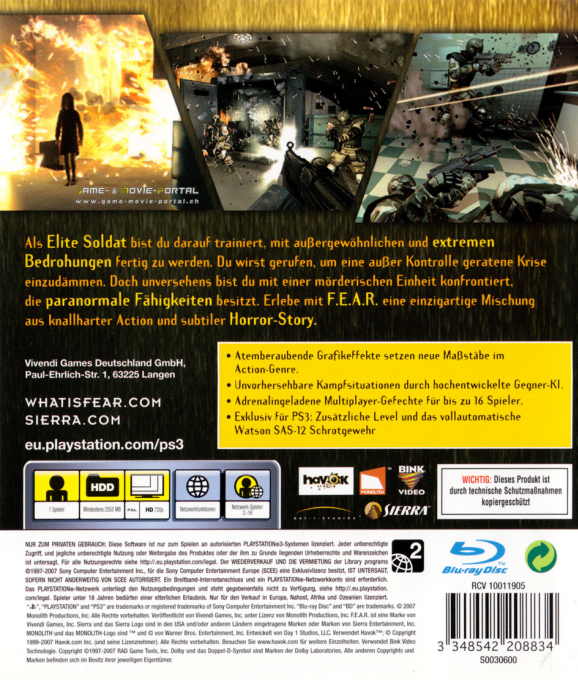 F.E.A.R. 2 — box-2D-back (DE)