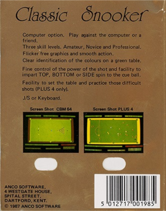 Tournament Snooker — box-2D-back (EU)