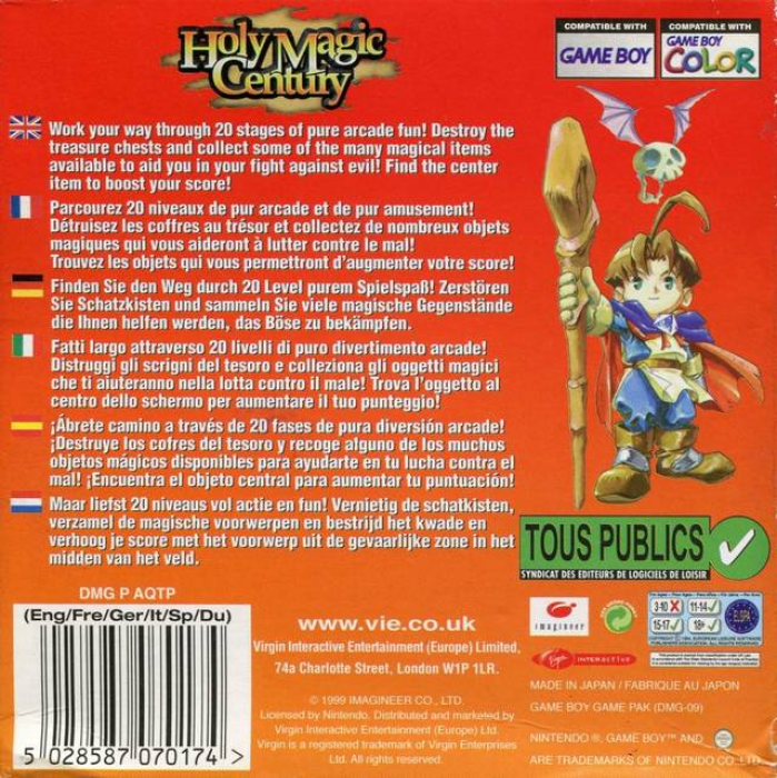 Holy Magic Century — box-2D-back (EU)