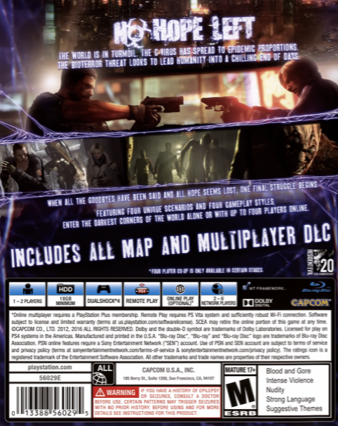 Resident Evil 6 — box-2D-back (US)