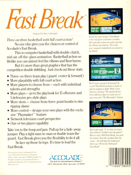 Fast Break — box-2D-back (US)