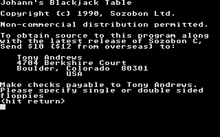 Johann's Blackjack Table — sstitle (WOR)