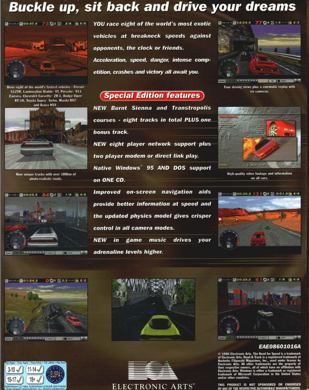 The Need for Speed: Special Edition — box-2D-back (EU)