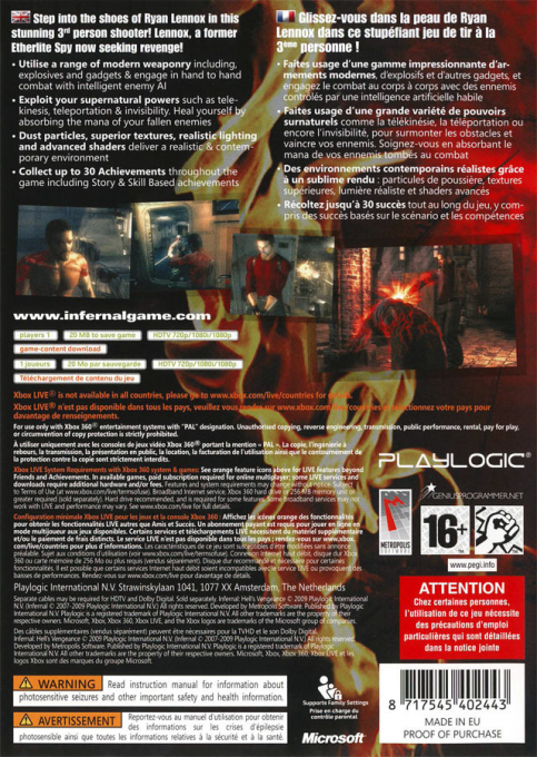 Infernal - Hell's Vengeance — box-2D-back (FR)