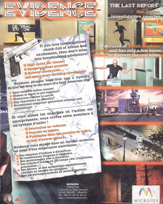 Evidence: The Last Report — box-2D-back (EU)