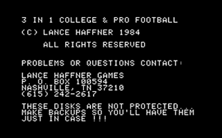3 in 1 College & Pro Football — sstitle (US)