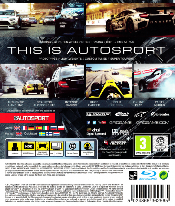 Grid Autosport — box-2D-back (EU)