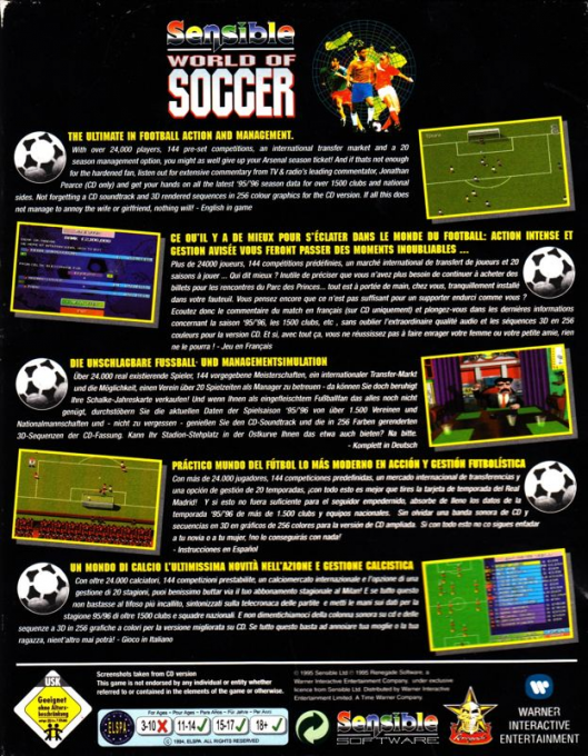 Sensible World Of Soccer — box-2D-back (EU)