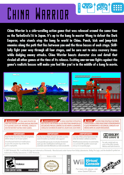 China Warrior — box-2D-back (US)