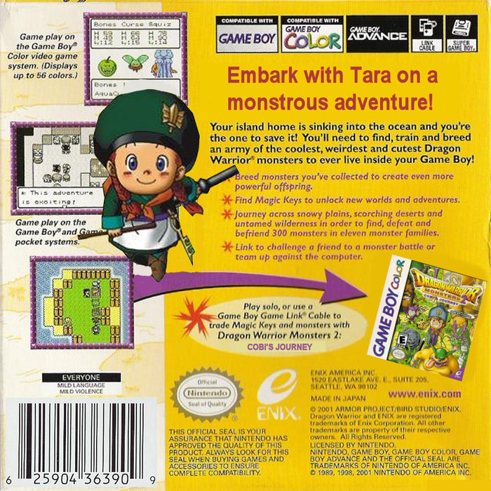Dragon Warrior Monsters 2 - Tara's Adventure — box-2D-back (US)