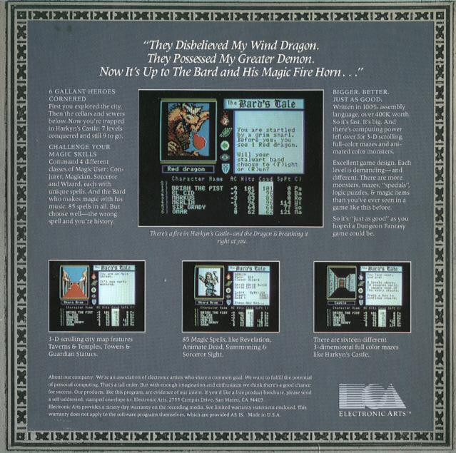 The Bard's Tale: Tales of the Unknown — box-2D-back (WOR)