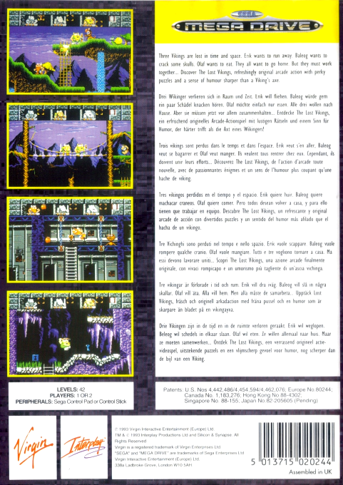 Lost Vikings, The — box-2D-back (EU)