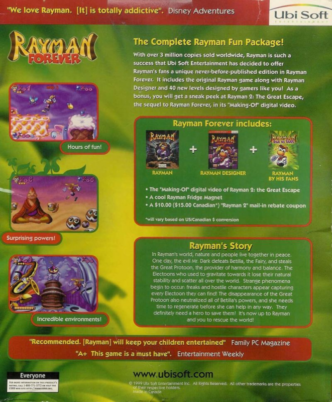 Rayman Forever — box-2D-back (WOR)